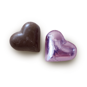 Lavender Dark Chocolate Hearts